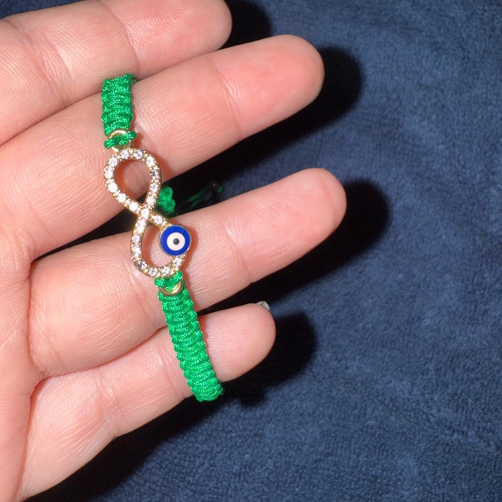 Green Infinity Evil Eye Bracelet